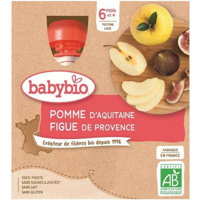 BABYBIO Jablko a fík 4 x 90 g – Zboží Mobilmania