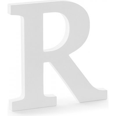 PartyDeco R - velké dřevěné písmeno bílé 19,5 x 20 cm - svatební písmena – Zboží Mobilmania