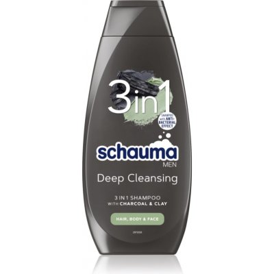 Schwarzkopf Schauma MEN šampon s aktivními složkami uhlí na tvář tělo a vlasy 400 ml – Zbozi.Blesk.cz
