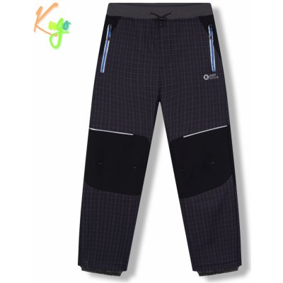 Kugo HK5631 Chlapecké softshellové kalhoty zateplené šedá / modré zipy