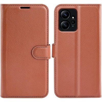 Litchi knížkové pouzdro na Xiaomi Redmi Note 12 4G - hnědé – Zboží Živě