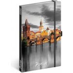 Presco Group Notes linkovaný A-8515 Praha 13x21cm s gumičkou – Sleviste.cz