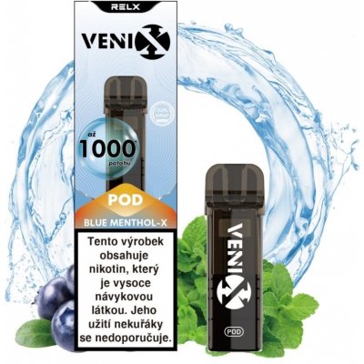 Venix Max Pod Blue Mentol-X 20 mg 900 potáhnutí 1 ks – Zboží Dáma
