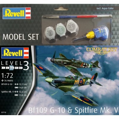 Revell ModelSet letadla 63710 Bf109G 10 & Spitfire Mk.V 1:72