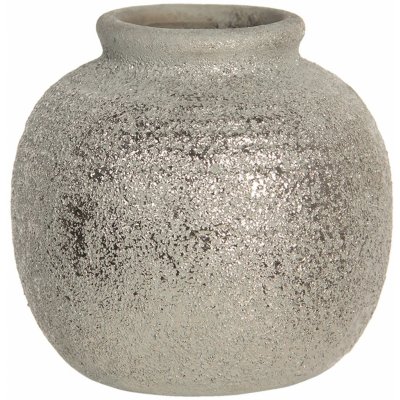 Šedivá váza Kelly s patinou a odřeninami - Ø 8*8 cm - Clayre & Eef – Hledejceny.cz