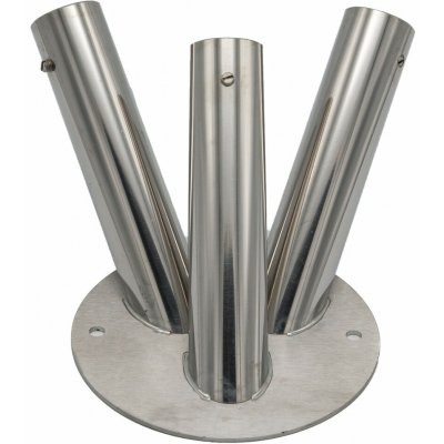 Fasádní držák na vlajku - nerezový (kruh) - Trojramenný – Zboží Mobilmania