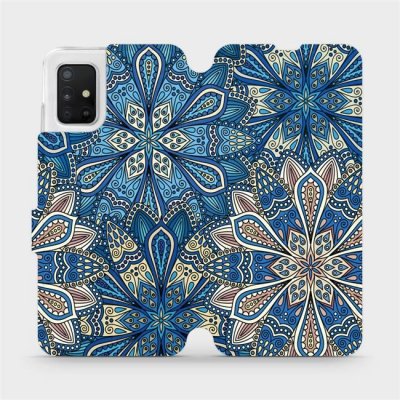 Pouzdro Mobiwear parádní flip Samsung Galaxy A51 - V108P Modré mandala květy – Zboží Mobilmania