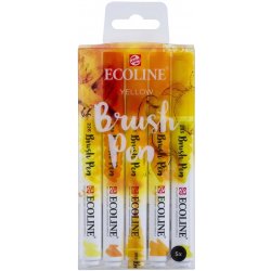 Royal Talens 11509902 Ecoline brushpen set sada štětečkových akvarelových popisovačů yellow 5 ks