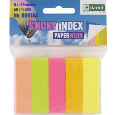 Indexovací záložky D.RECT 15x50 mm papírové 0091 – Hledejceny.cz
