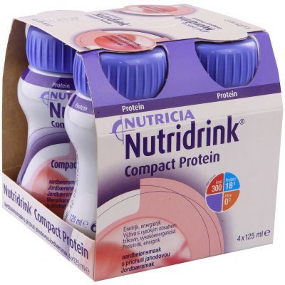 NUTRIDRINK COMPACT PROTEIN S PŘÍCHUTÍ JAHODOVOU POR SOL 4X125ML – Hledejceny.cz