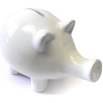 Menší bílá keramická pokladnička Prasátko – Zbozi.Blesk.cz