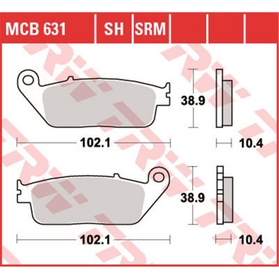 Přední brzdové destičky TRW / Lucas Yamaha YP 250 R X-Max, ABS 2014 - – Hledejceny.cz