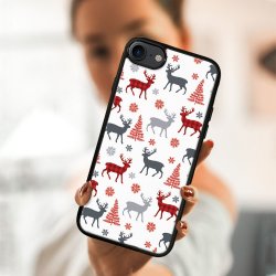 Pouzdro a kryt na mobilní telefon PROTEMIO 66806 MY ART Kryt s vánočním designem Apple i Phone SE 2022 / 2020 / 7 / 8 DEER (068)