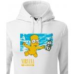 Bezvatriko dámská mikina Bart a Nirvana Bílá Canvas dámská mikina 0963 DTF/DTG – Zboží Dáma