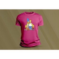 Sandratex Dětské bavlněné tričko Simpsonovi Fuchsia