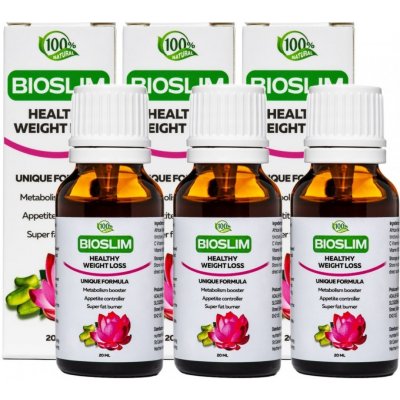 Bioslim Kapky pro detoxikaci a hubnutí s výtažky z kurkumy a černých fazolí 3x 20 ml