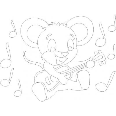 Radost v písku Šablona na pískování myška muzikant A5 148 x 210 mm – Zboží Mobilmania