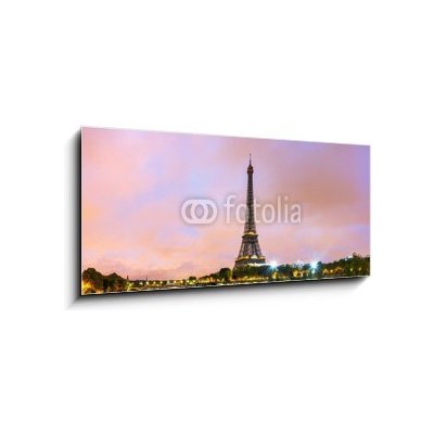 Skleněný obraz 1D panorama - 120 x 50 cm - Paris cityscape with Eiffel tower Pařížské panoráma s Eiffelovou věží – Hledejceny.cz
