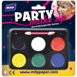 Barvy na obličej se štětečkem 6 barev na paletce na kartě 15,5x16cm – Zboží Dáma