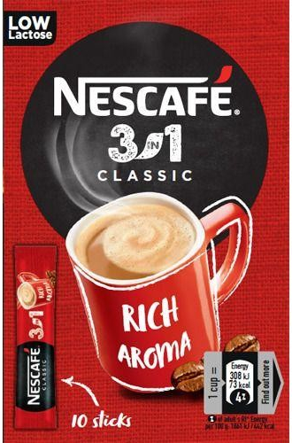 Nescafé 3in1 Classic sáčky 10 x 16.5 g od 39 Kč - Heureka.cz