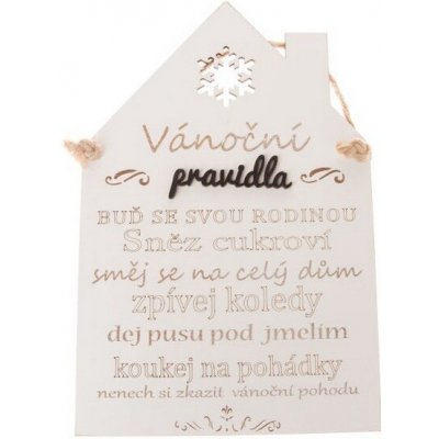 Dřevěná cedule - Vánoční pravidla – Hledejceny.cz