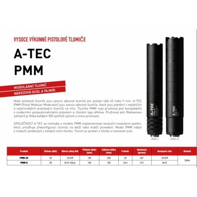 A-TEC PMM-6 impulzní pro pistole ráže do 9mm na závit M13,5x1mm LH – Sleviste.cz