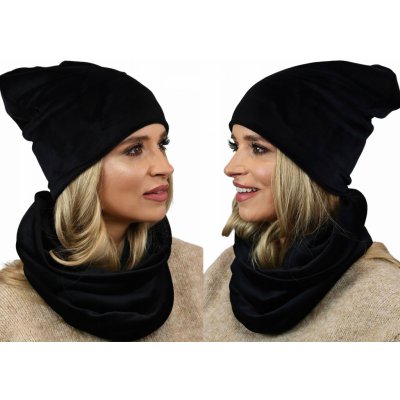 Fashionweek dámský velurový set čepice + trubička-šála ZIZI-BV Černá – Zboží Mobilmania