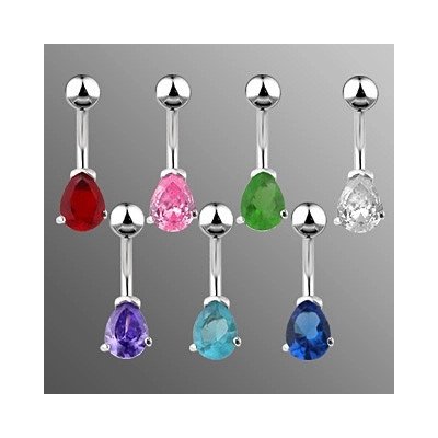 Šperky eshop piercing do bříška slzičkový zirkon C2.16 světlá zelená G – Hledejceny.cz