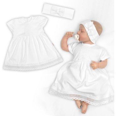 Baby Nellys Luxusní šatičky s krajkou SOFIA krátkým rukávek – Zboží Dáma