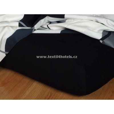 Textil 4 hotels Černé froté prostěradlo TH0107 140x200