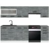 Kuchyňská linka Belini LILY Premium Full Version 240 cm šedý antracit Glamour Wood s pracovní deskou