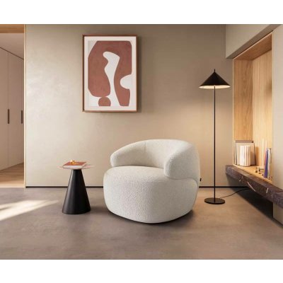 Delife Nova 88x88 cm bouclé krémovo-bílá – Sleviste.cz