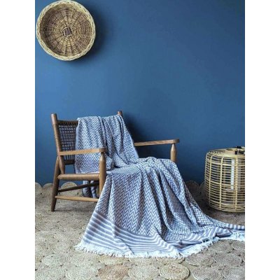 TiaHome Tkaná bavlna deka Exclusive Lara šedá 150x200 – Sleviste.cz