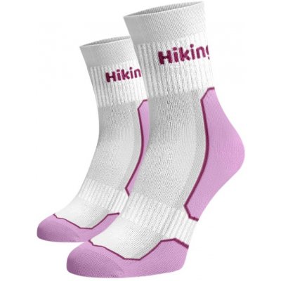 Hrubé funkční ponožky Hiking bílofialové – Zboží Mobilmania