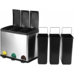 Jago Odpadkový koš pedálový nerezová ocel 3 x 20 L JG87843 – Zboží Mobilmania