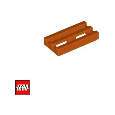 LEGO® 2412b Dlaždice 1x2 gril Tmavě-Oranžová – Zboží Mobilmania