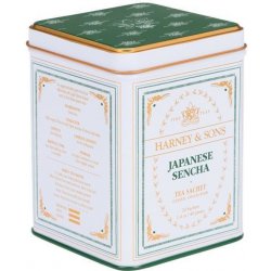 Harney & Sons čaj Japonská Sencha 20 hedvábných sáčků v plechovce