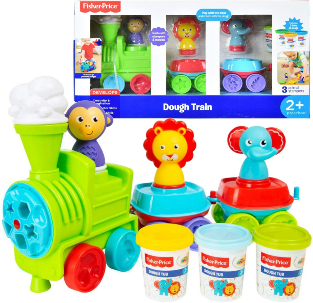 Fisher-Price vláček se zvířátky a plastickou hmotou