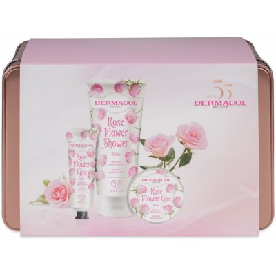 Dermacol Flower Care Rose tělové máslo 75 ml + krém na ruce 30 ml + sprchový krém 200 ml dárková sada – Hledejceny.cz