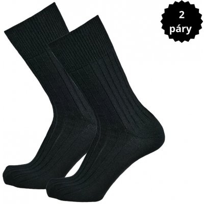 Apasex set 2 ponožek BUSINESS MERINO černá