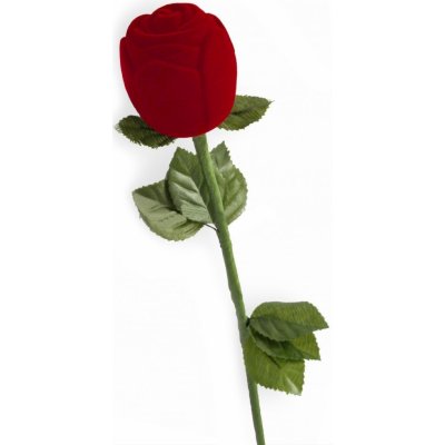 Šperky4U Dárková krabička na prsten - růže na stonku, barva červená KR0029-RD – Sleviste.cz