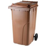 MEVA Nádoba MGB 240 lit, plast, hnědá, popelnice na odpad ST254009 – Sleviste.cz