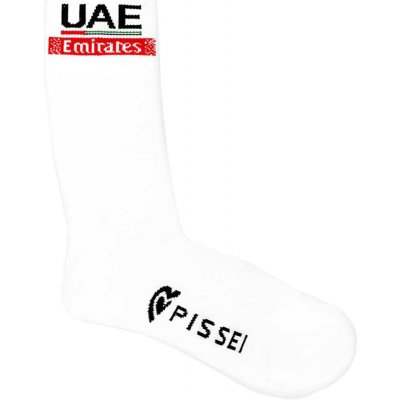 Pissei Cyklistické ponožky klasické UAE TEAM EMIRATES 2024 bílá