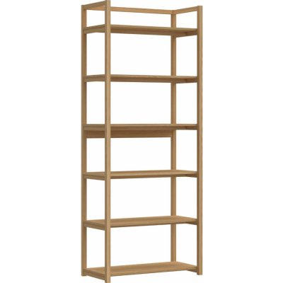Dřevěná knihovna do obýváku Ludza, 6 polic, přírodní dub, skandinávský styl, Actona, 80 cm – Hledejceny.cz