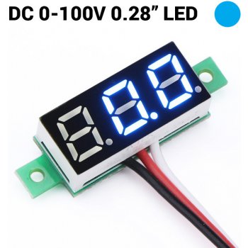 Neven V18D DC0-100V 0.28' LED digitální voltmetr modra