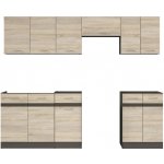 Kuchyňská linka Junona Line 240 cm s pracovní deskou Wenge / Dub Sonoma K24-JUNONA_MODUL_WER_2/240_ZBL Black Red White – Hledejceny.cz