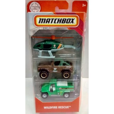 Mattel Matchbox Sada 3 angličáků Wildfire rescue