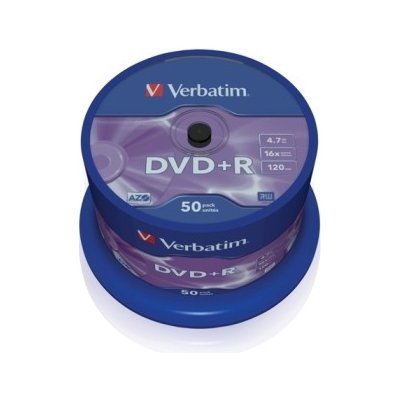 Verbatim DVD+R 4,7GB 16x, spindle, 50ks (43550) – Hledejceny.cz