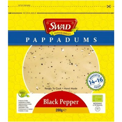 Swad Indický chleba Punjabi Papadum s černým pepřem 200 g – Sleviste.cz