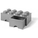 LEGO® úložný box 8 s šuplíkem 25 x 50 x 18 cm šedá – Zboží Dáma